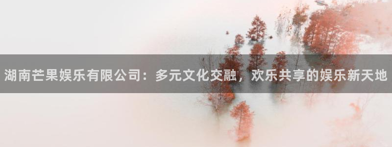 多多28预测官网入口：湖南芒果娱乐有限公司：多元文化交融，欢乐共享的娱乐新天地